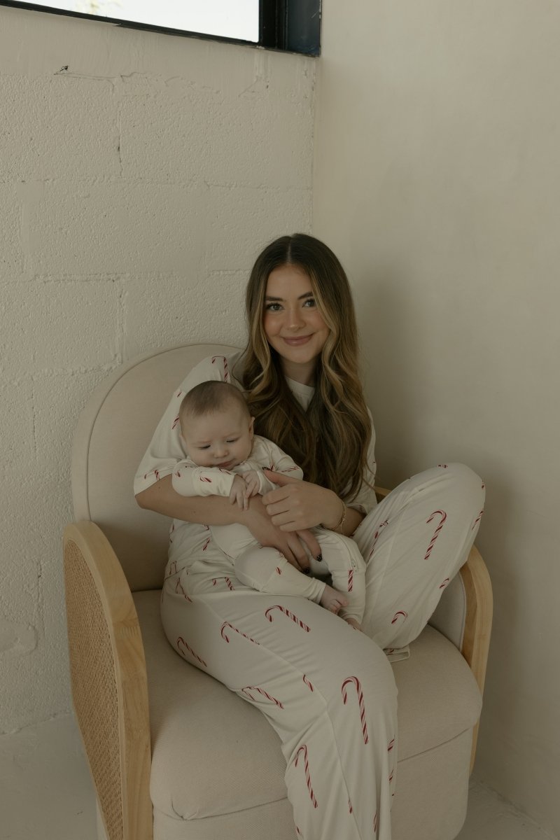 Women's Boxy Tee Lounge Set - Candy Cane