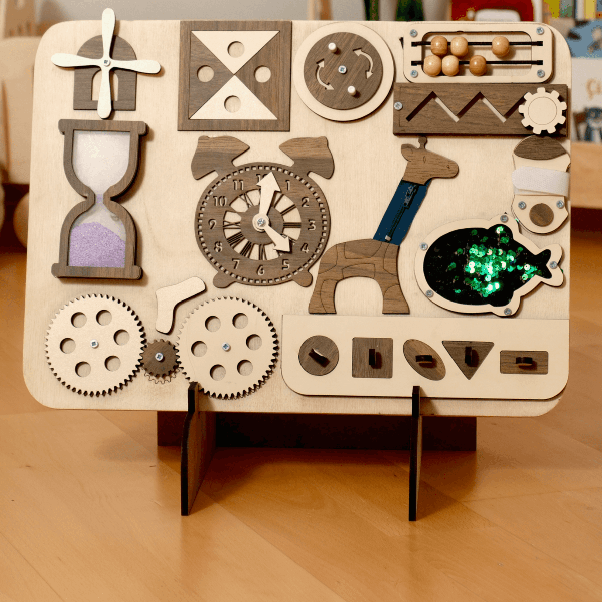 Wooden Busy Board for Toddlers