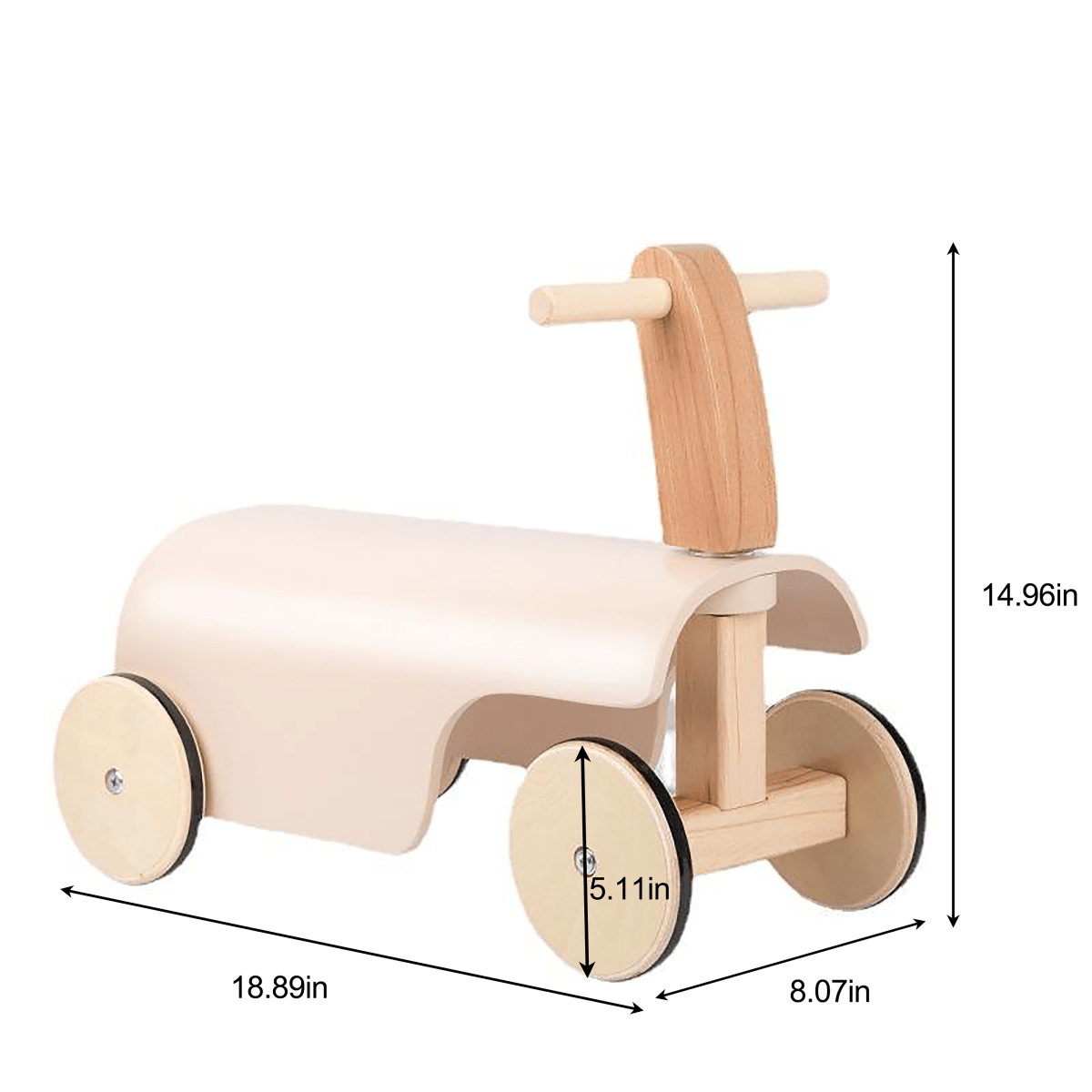 Wooden Ride-On Walker Toy for Toddlers