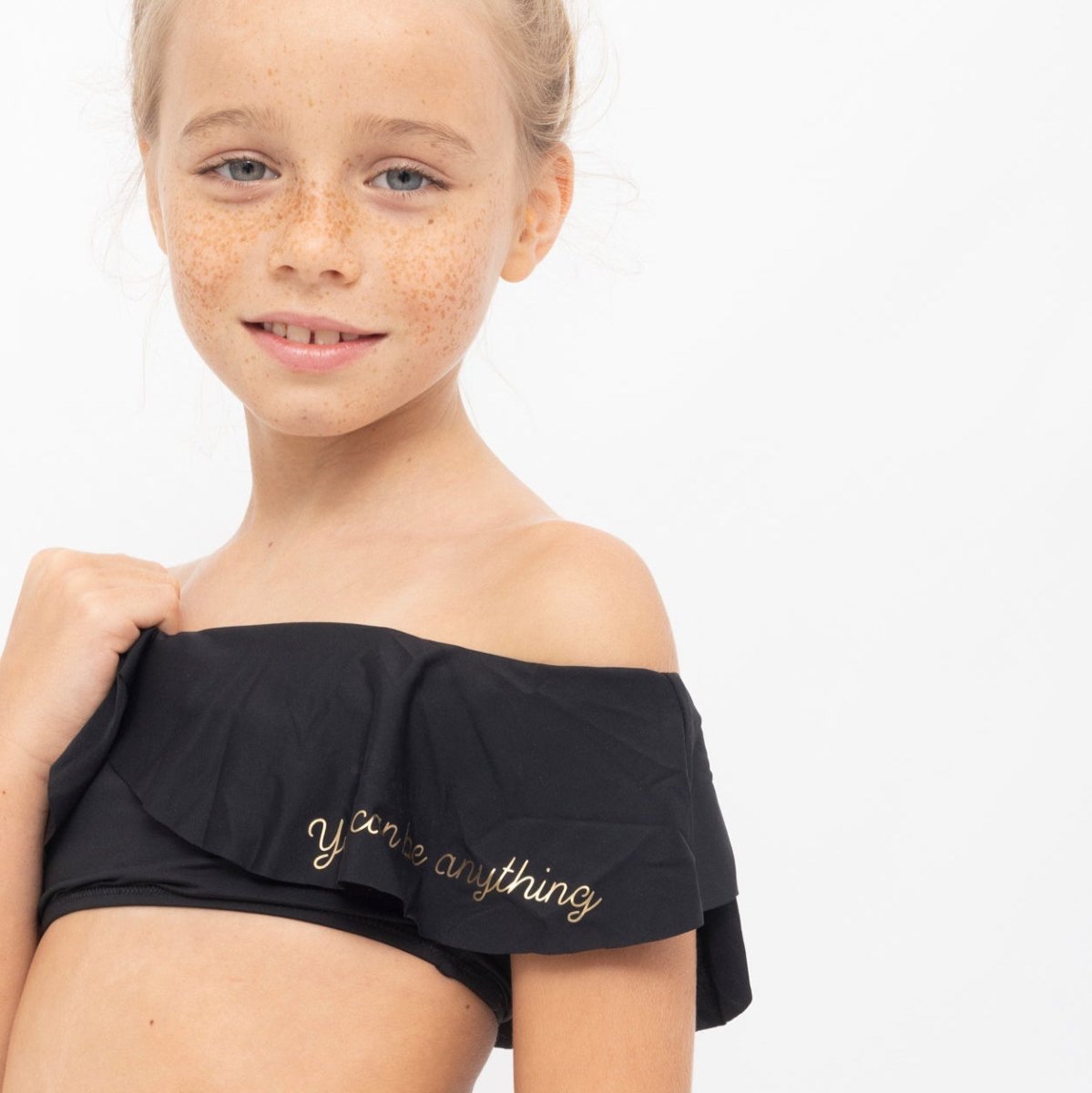 "You Can Be Anything" Black One Shoulder Bikini