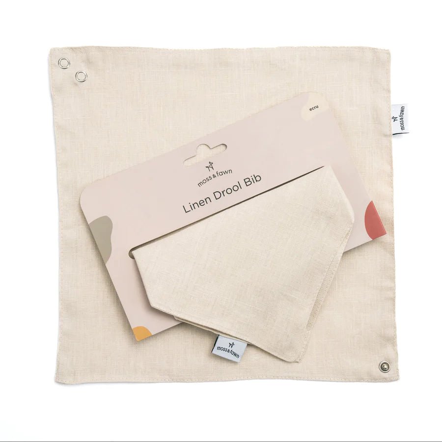 Linen Drool Bib Ecru | Bee Like Kids