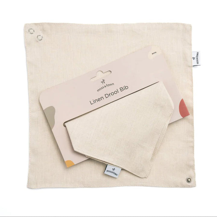 Linen Drool Bib Ecru | Bee Like Kids