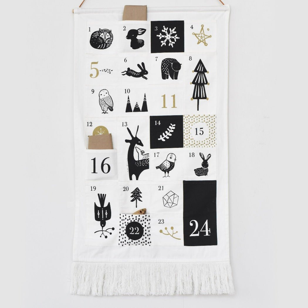 24 Pocket Advent Calendar - Winter Animals | Wee Gallery | Bee Like Kids