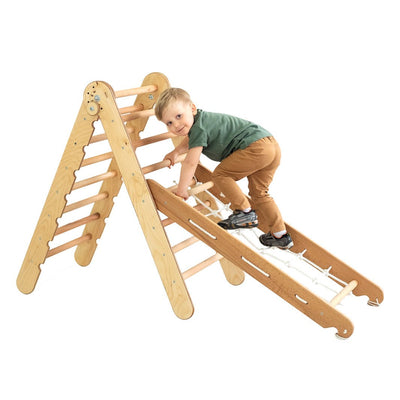 2in1 Montessori Climbing Set Triangle Ladder - Climbing Net