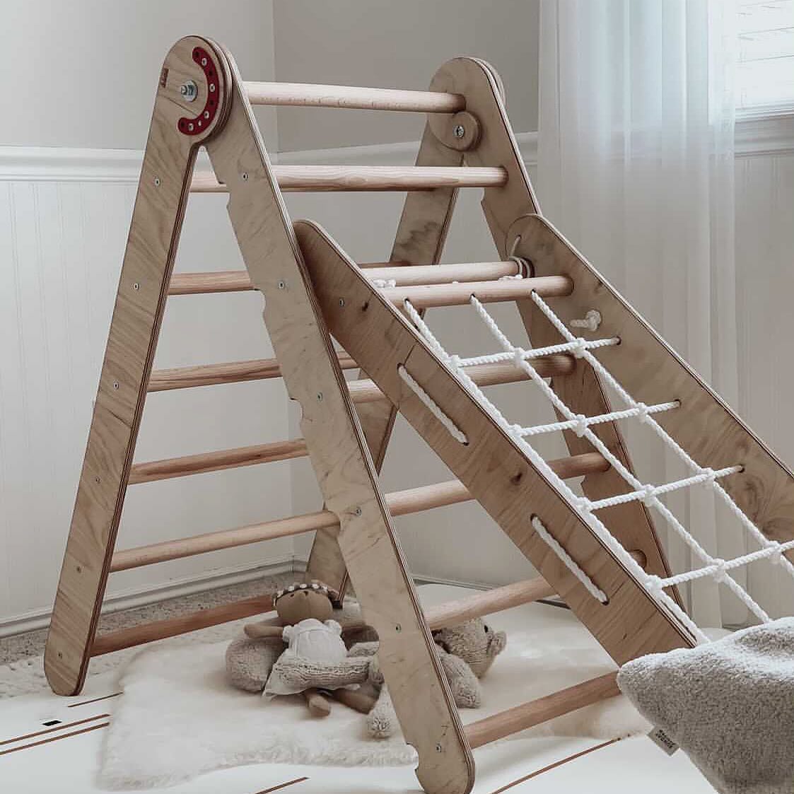 2in1 Montessori Climbing Set: Triangle Ladder + Climbing Net