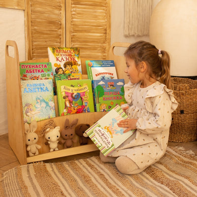 2in1 Montessori Shelves Set: Bookshelf + Toy Shelf
