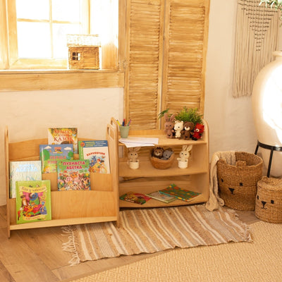 2in1 Montessori Shelves Set: Bookshelf + Toy Shelf