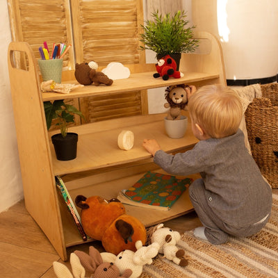 2in1 Montessori Shelves Set: Bookshelf + Toy Shelf