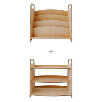 2in1 Montessori Shelves Set: Bookshelf + Toy Shelf