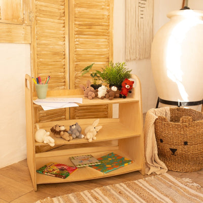 2in1 Montessori Shelves Set: Bookshelf + Toy Shelf