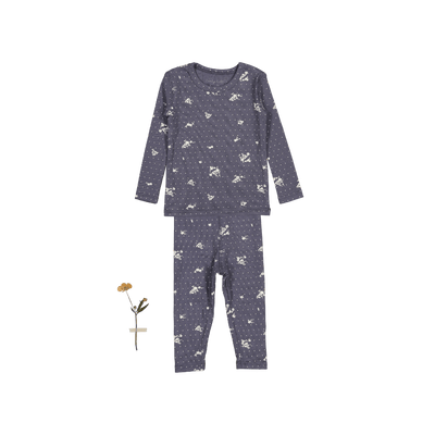 Lovely lLttles Printed Tee + Legging Steel Floral | Bee Like Kids