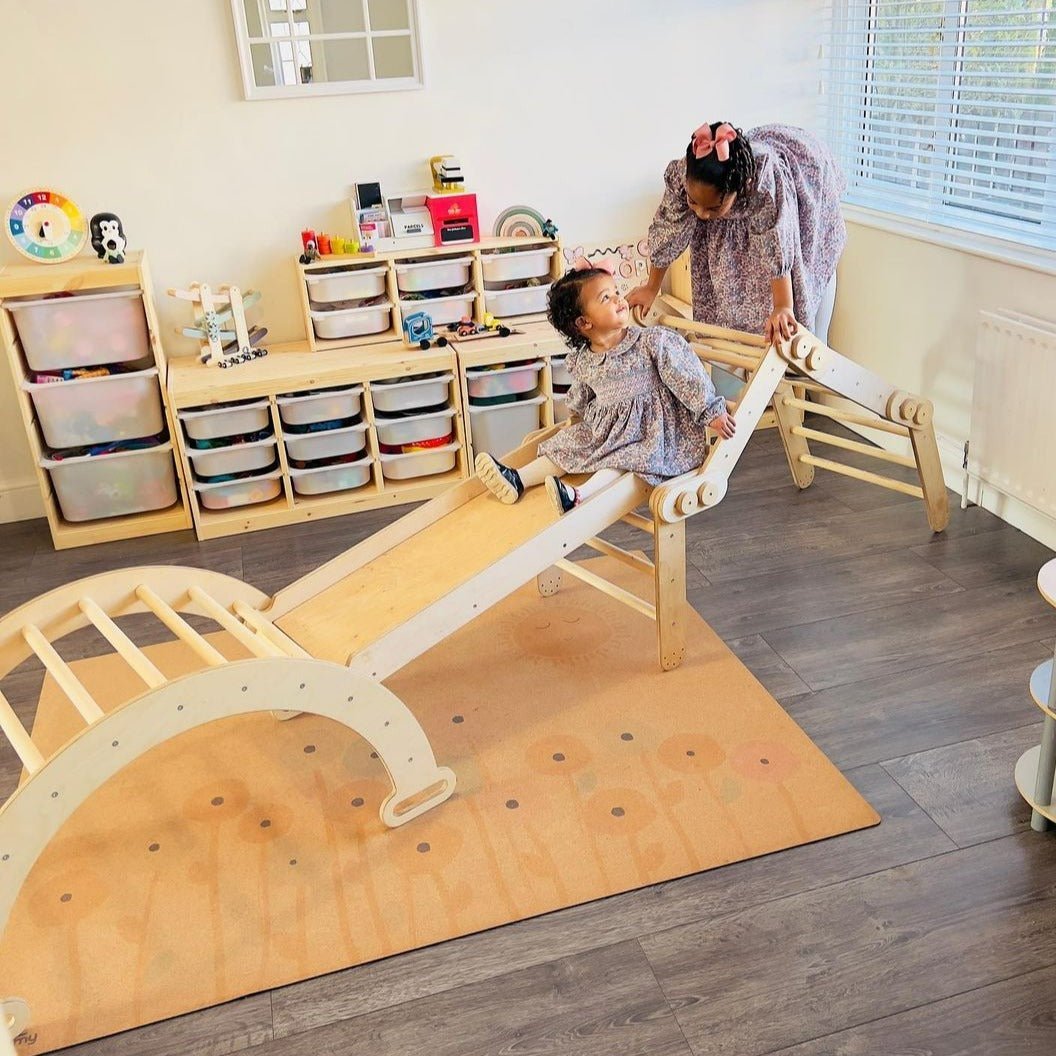 3in1 Montessori Climbing Set: Snake Ladder + Arch/Rocker + Slide Board/Ramp | Bee Like Kids