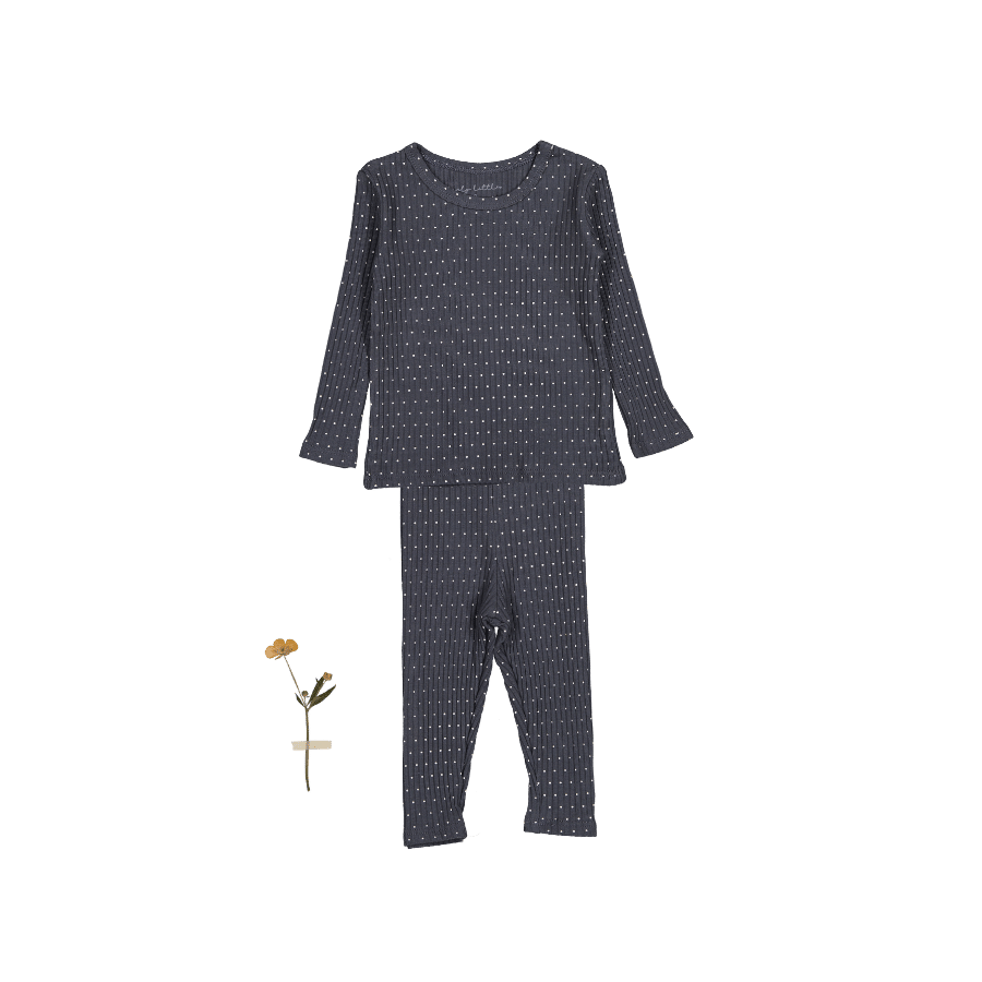 Lovely lLttles Printed Tee + Legging Steel Dot | Bee Like Kids