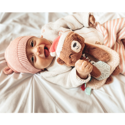 Holiday Bear Plush + Teether Toy