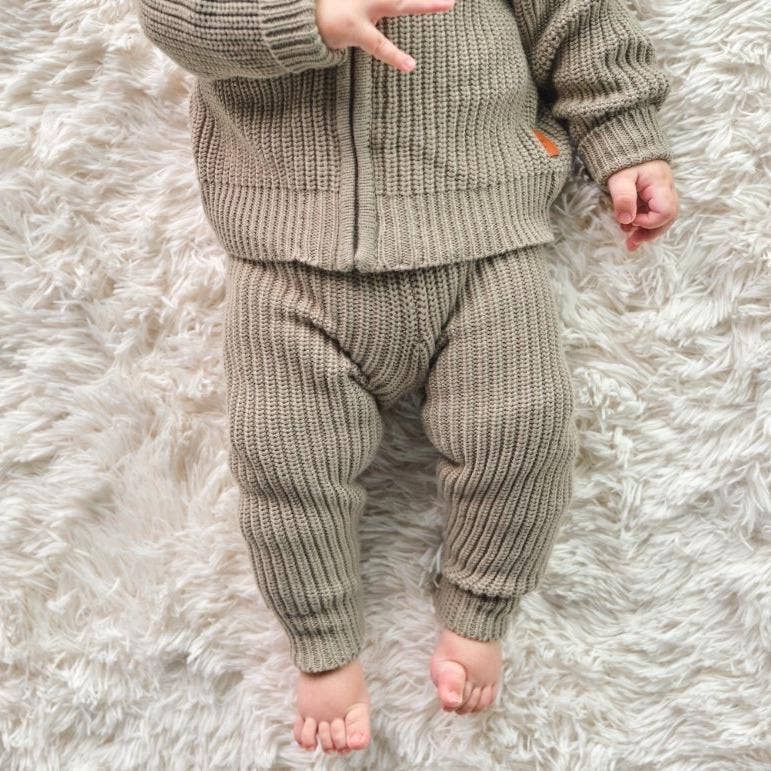Organic Cotton Knit Pants - Ash | goumikids | Baby Clothes - Bee Like Kids