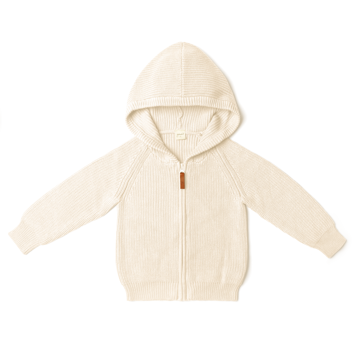 Organic Cotton Knit Hoodie - Milk | goumikids | Baby Clothes - Bee Like Kids