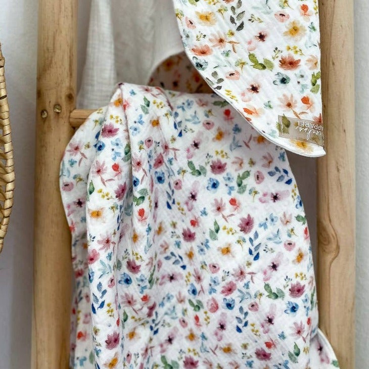 Baby Blanket / Blue Floral | Evelina Apparel | Bedding - Bee Like Kids