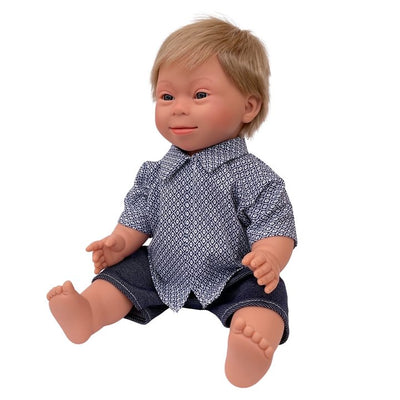 Baby Doll Boy with Down Syndrome - Blonde | Belonil | Dolls - Bee Like Kids