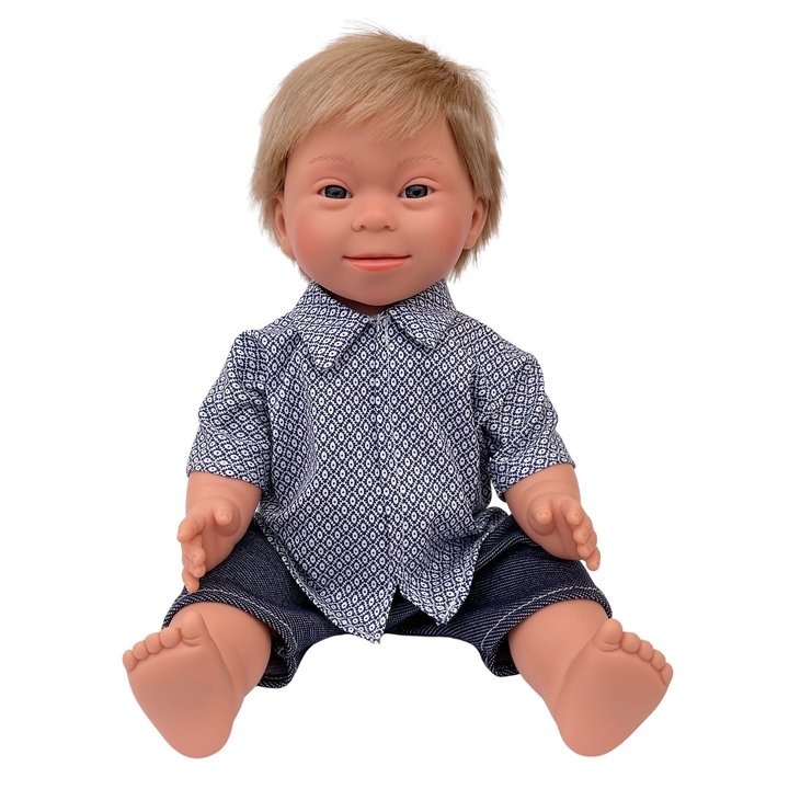 Baby Doll Boy with Down Syndrome - Blonde | Belonil | Dolls - Bee Like Kids