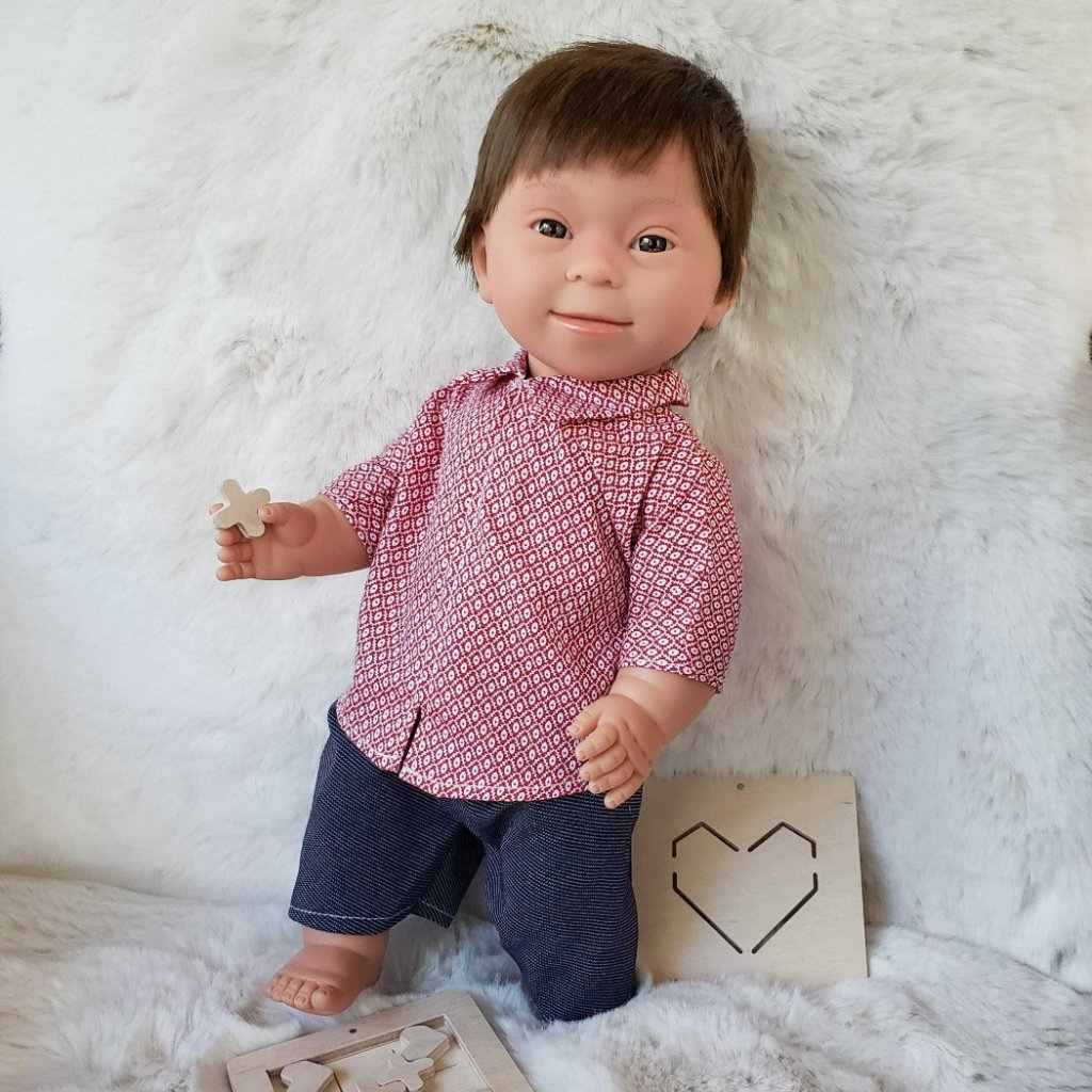 Baby Doll Boy with Down Syndrome - Brunette