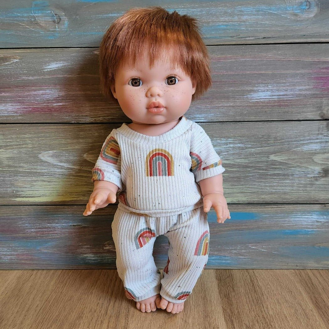 Mini Colettos Baby Boy Doll Outfit | Rainbow Pajamas | Bee Like Kids