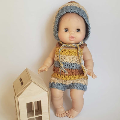 Baby Doll Romper and Bonnet Set | Bee Like Kids | Doll Accessories - Bee Like Kids