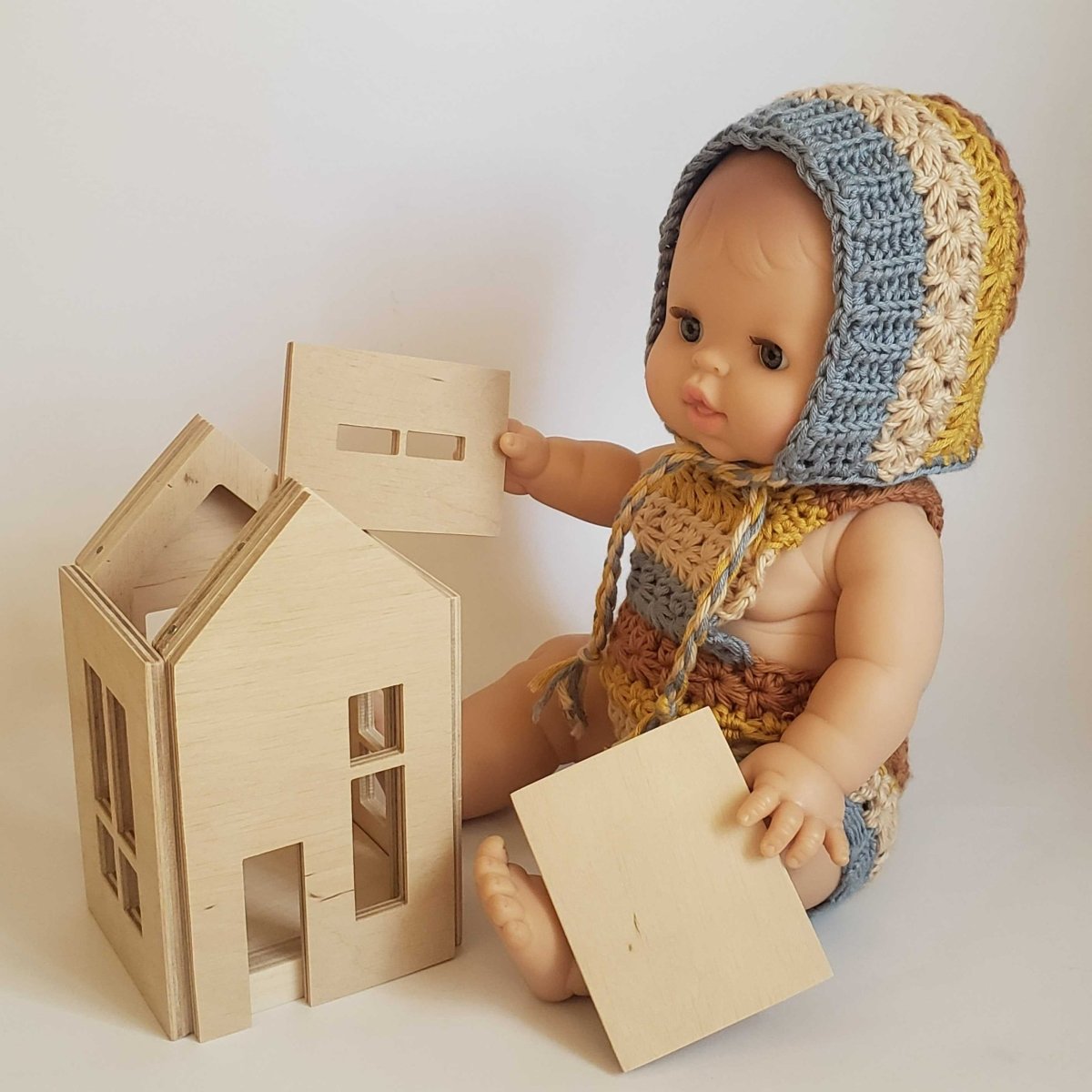 Baby Doll Romper and Bonnet Set | Bee Like Kids | Doll Accessories - Bee Like Kids