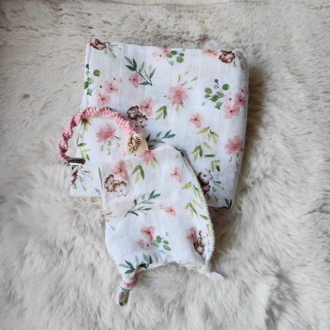 Minikane Doll Swaddle Set - Pink Floral | Bee Like Kids