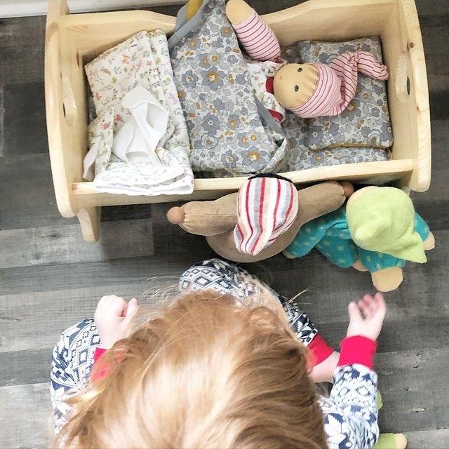 Baby Doll Wooden Cradle | Little Colorado | Doll Accessories - Bee Like Kids