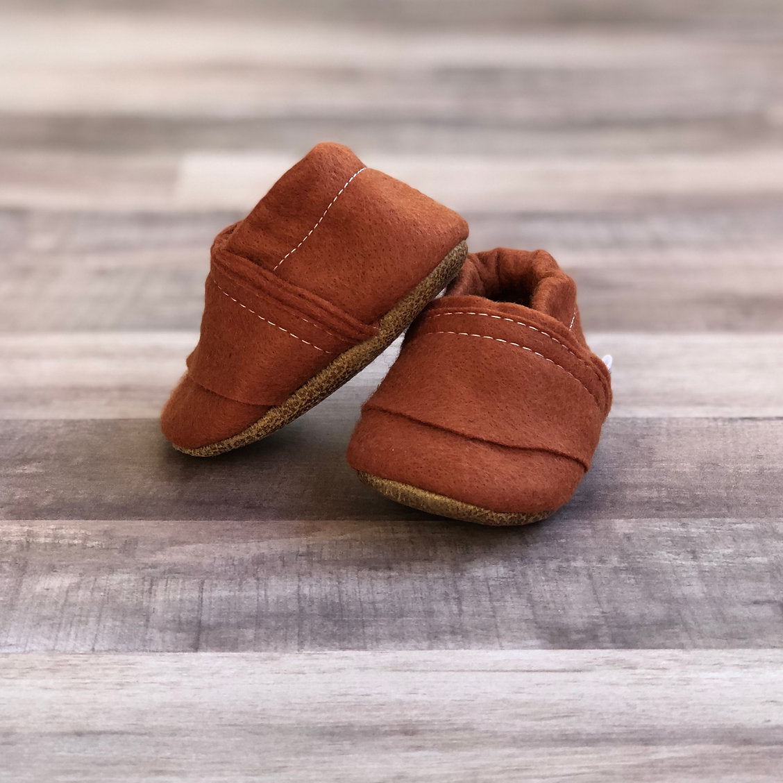 Baby Moccasins - Copper Felt | Trendy Baby Mocc Shop | Hats, Socks & Shoes - Bee Like Kids