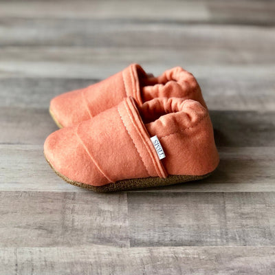 Baby Moccasins - Coral Felt | Trendy Baby Mocc Shop | Hats, Socks & Shoes - Bee Like Kids
