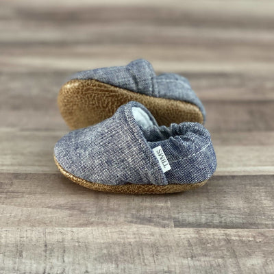 Baby Moccasins - Dusty Blue Textured | Trendy Baby Mocc Shop | Hats, Socks & Shoes - Bee Like Kids