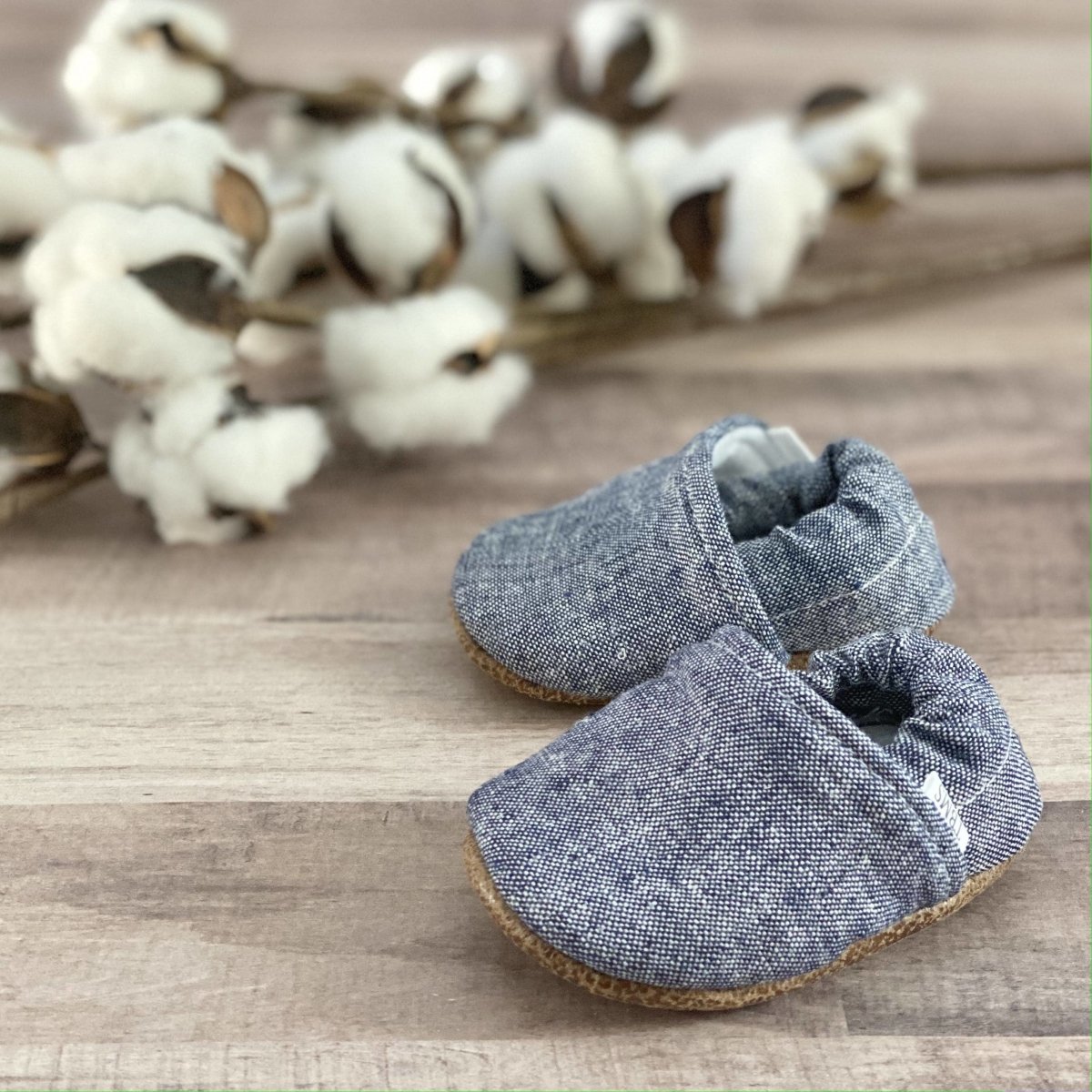 Baby Moccasins - Dusty Blue Textured | Trendy Baby Mocc Shop | Hats, Socks & Shoes - Bee Like Kids