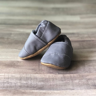 Baby Moccasins - Gray Angled | Trendy Baby Mocc Shop | Hats, Socks & Shoes - Bee Like Kids