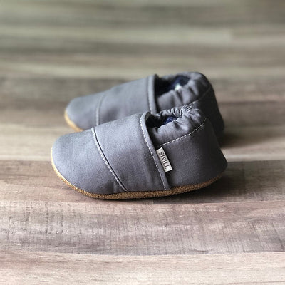 Baby Moccasins - Gray Angled | Trendy Baby Mocc Shop | Hats, Socks & Shoes - Bee Like Kids