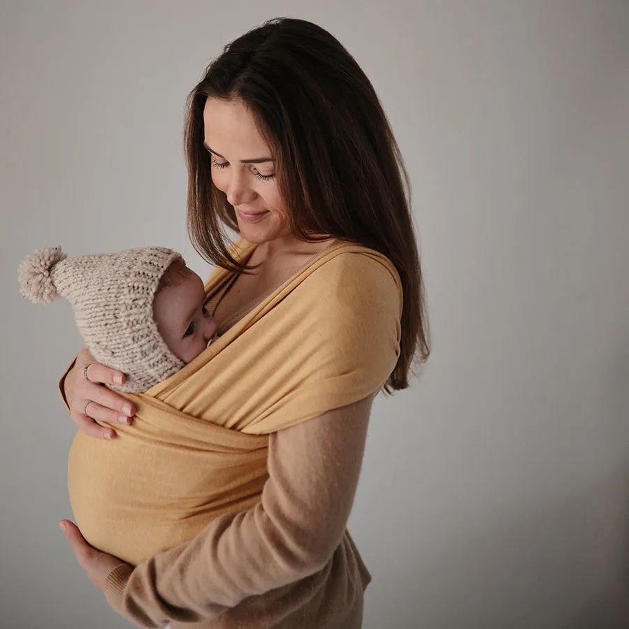 Mushie Baby Wrap  Mustard Melange | Bee Like Kids