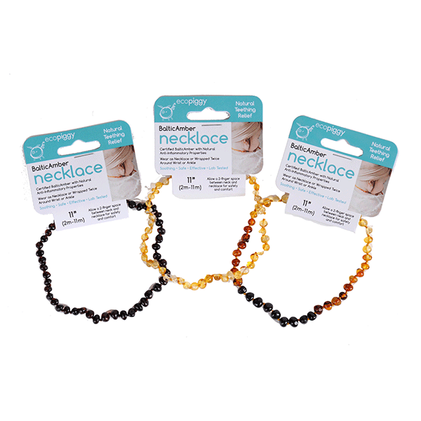 Baltic Amber Teething Necklace - Cherry | Ecopiggy | Baby Essentials - Bee Like Kids