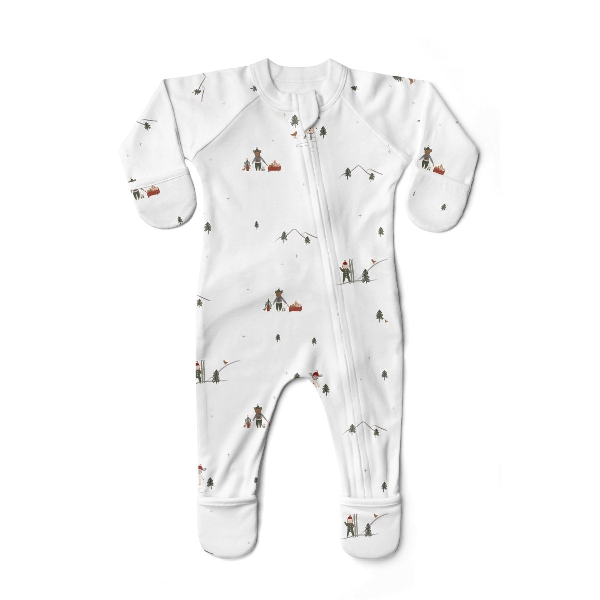 Bamboo Organic Footie - Winter Woodlands | goumikids | Footies - Bee Like Kids