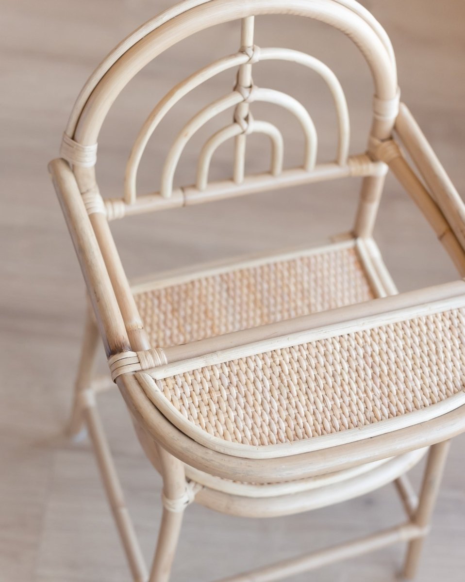 Rattan Baby Doll Highchair | Elli and Becks Co. | Bee Like Kids