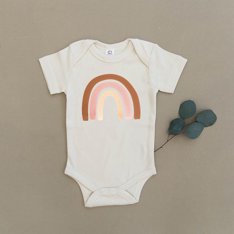 Blush Rainbow Baby Onesie - Short Sleeve | Urban Baby Co. | Baby Clothes - Bee Like Kids