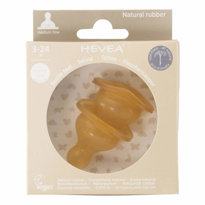Bottle Nipple Medium Flow - 2 Pack | Hevea | Feeding - Bee Like Kids