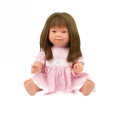Brunette Baby Doll Girl with Down Syndrome - Long Hair | Belonil Doll | Bee Like Kids