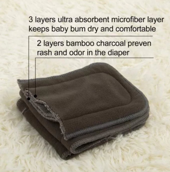 Charcoal Bamboo Inserts | Happy Beehinds | Bee Like Kids
