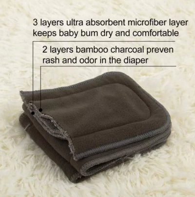 Charcoal Bamboo Inserts | Happy Beehinds | Bee Like Kids