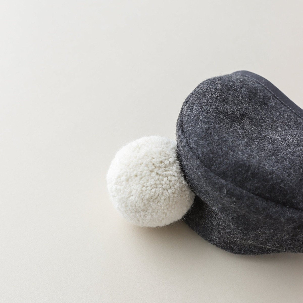 Charcoal Pom Bonnet Cotton-Lined