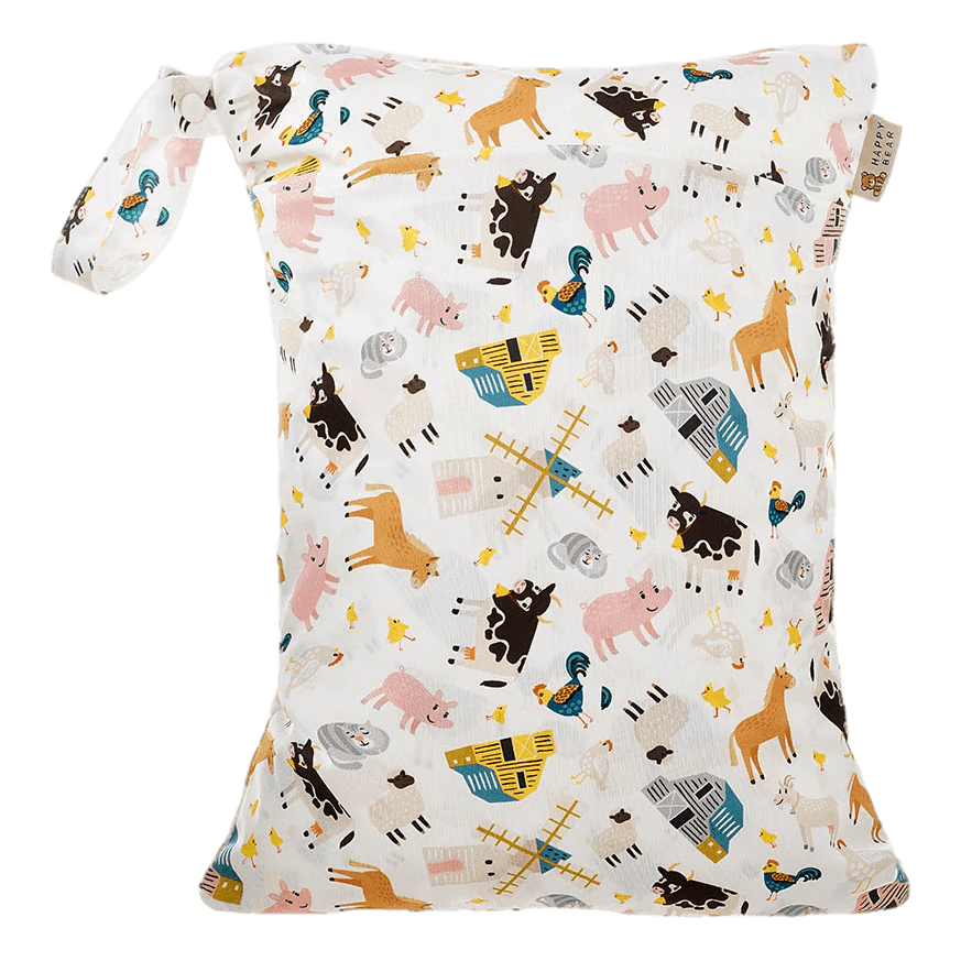 Cloth Diaper Wet Bag  Farm Animals | Happy Bear - Bee Like Kids