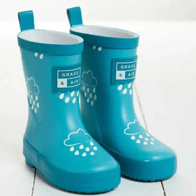 Color Changing Rain Boots - Aqua Blue | Grass and Air | Bee Like Kids