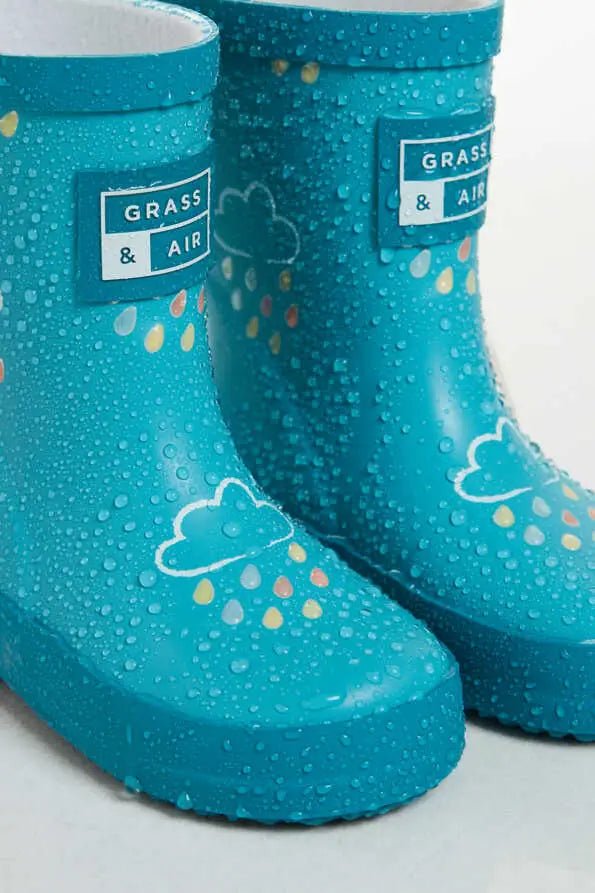 Color Changing Rain Boots - Aqua Blue | Grass and Air | Bee Like Kids
