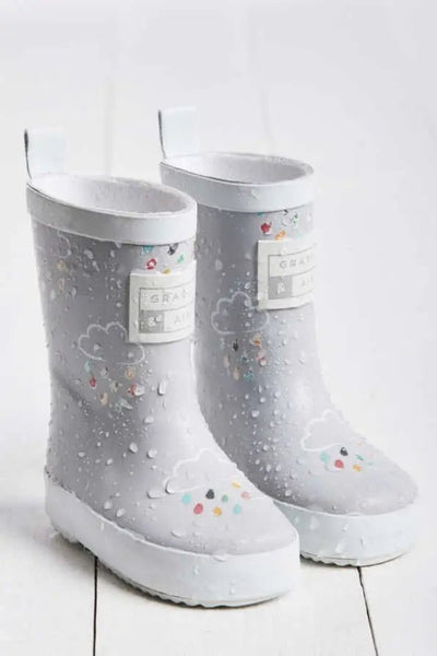 Color Changing Rain Boots - Gray | Grass and Air | Bee Like Kids