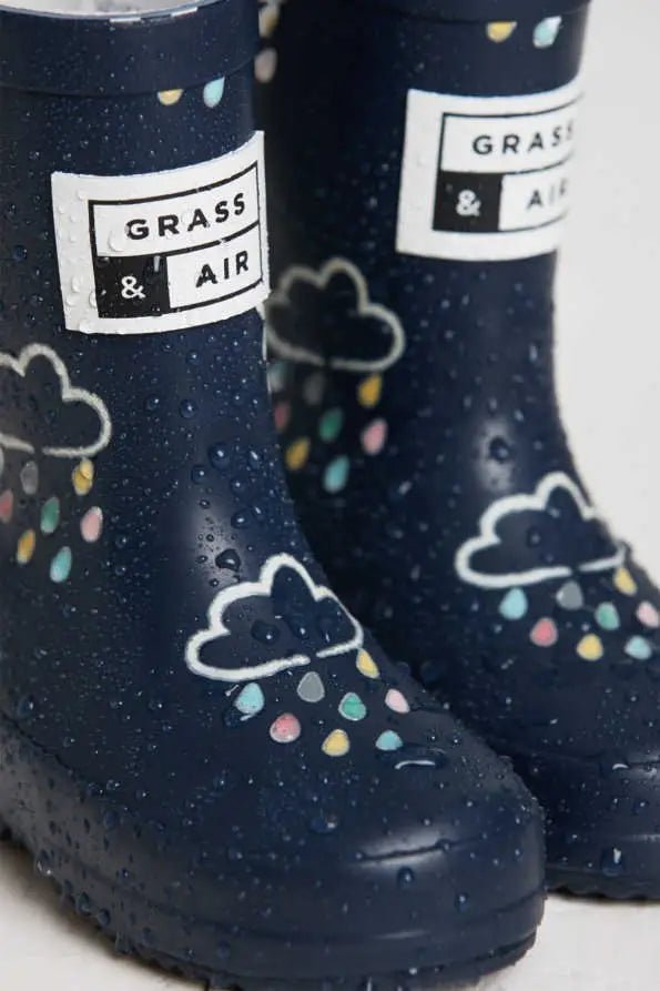 Toddler Color Changing Rain Boots - Navy | Grass and Air | bee Like Kids